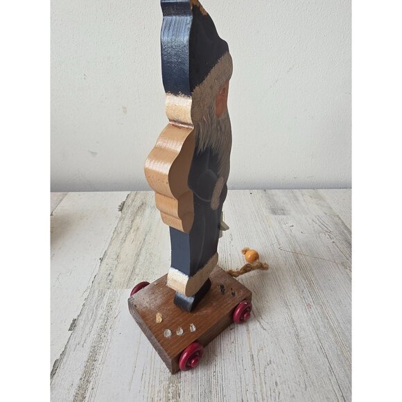 Vintage curtis Santa pull toy wooden star figurine statue Xmas decor - Picture 3 of 12